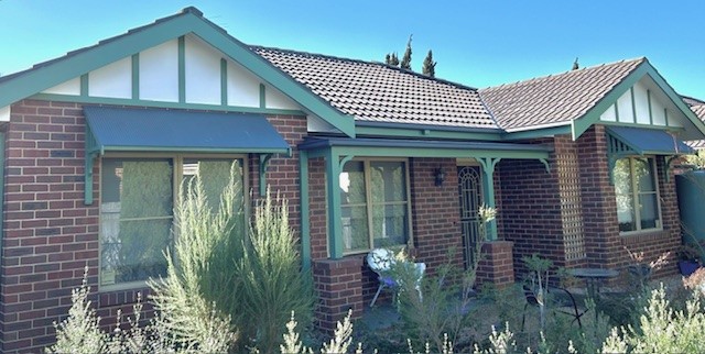 Exterior painting of fascia and gables at a unit in Highton by