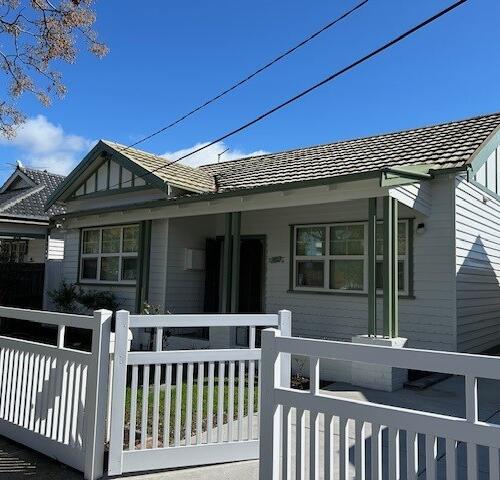 Exterior of Footscray weatherboard home painted by Seaview Painting Services
