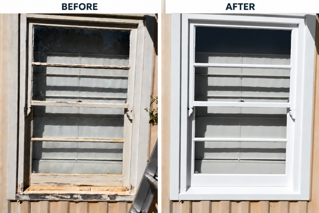 Exterior painting services in Torquay window project